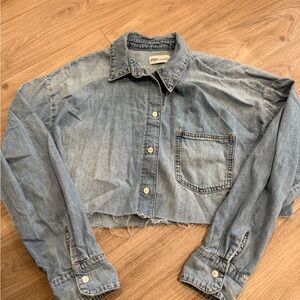 Zara cropped denim top